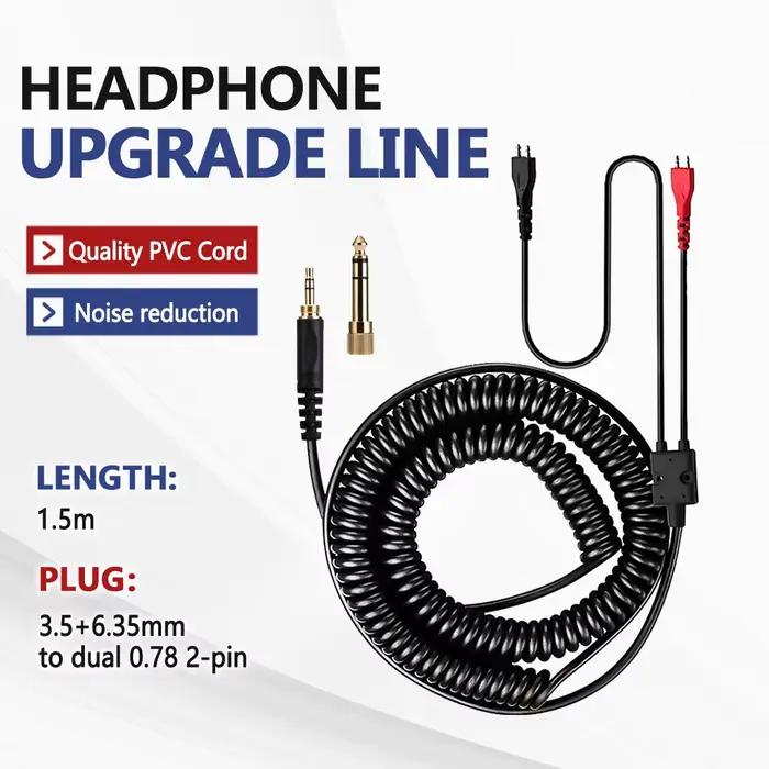Câble d'écouteurs Audio de remplacement à ressort, 3.5mm/6.35mm, pour Sennheiser HD25-1 II HD 540 II