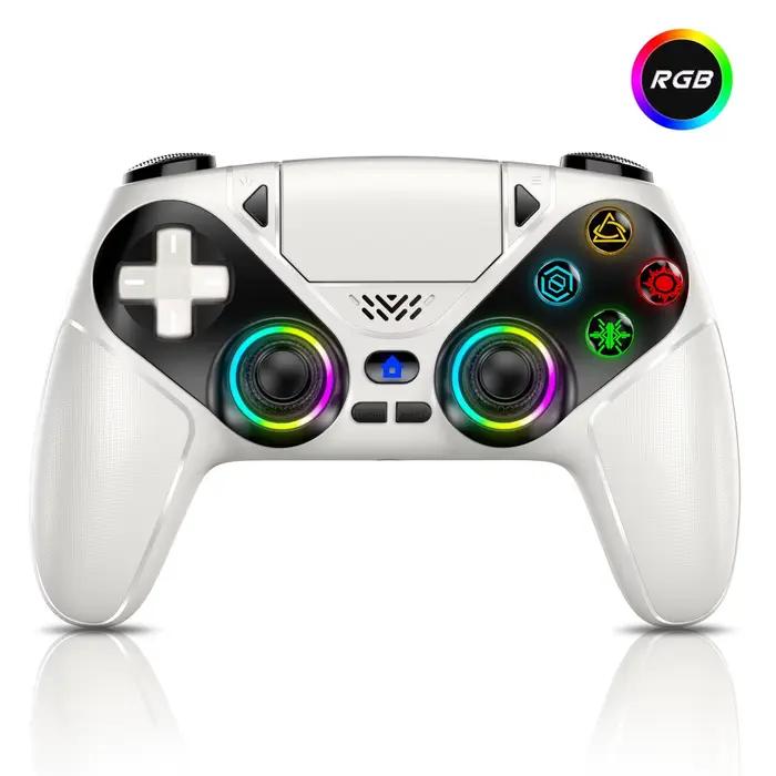 Manette de jeu sans fil RGB pour Playstation 5/PS5/PS5 Pro/Slim/PC, contrôleur Turbo/Marco Dual Shoc