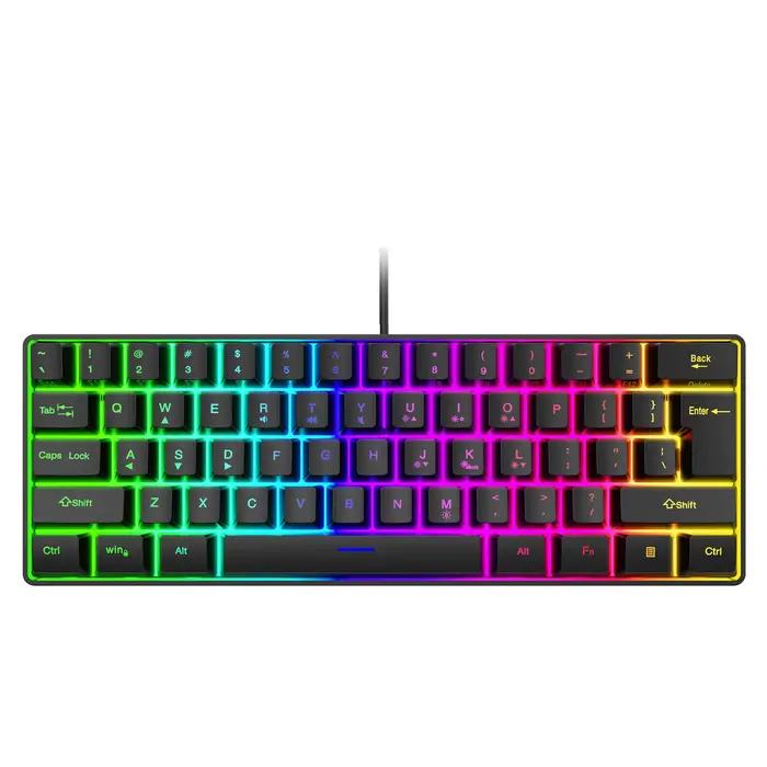 Clavier russe anglais éclairage RVB 61 touches disposition 60% clavier de jeu ISO grande entrée USB 