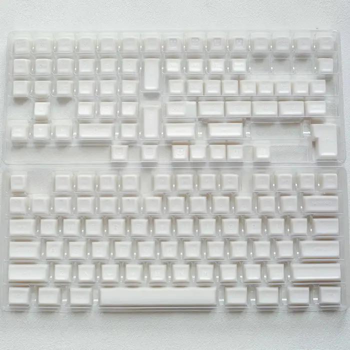 KBDiy 142 touches PBT blanc translucide Keycaps 60% 70% SA profil Double Shot Keycap personnalisé po