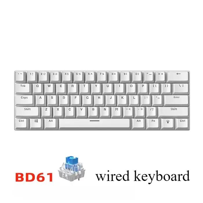 Clavier mécanique gamer 60% Teclado Mecánico Mini clavier de jeu pour PC Blanc Teclas Teclados Ordin