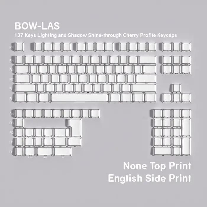 JCM Keycaps 137 touches, éclairées latéralement, profil LAS, espagnol, arabe, français, allemand, ru