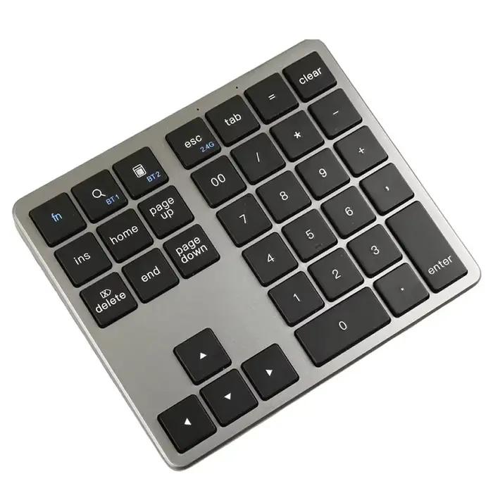 Clavier sans fil 2.4G avec rétroéclairage 7 couleurs, pavé tactile, souris et lampe torche - Portabl