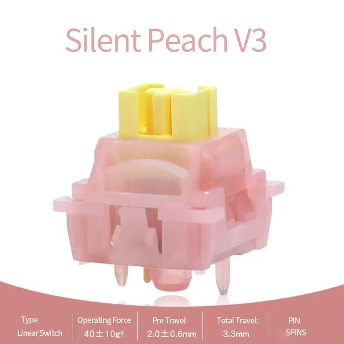 Outemu silencieux pêche V3 commutateur lubrifié silencieux citron V3 commutateurs clavier mécanique 