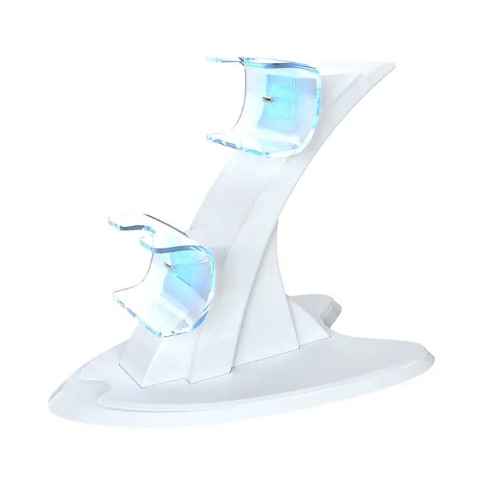 Double support de charge rapide pour contrôleurs PS5 DualSense – Accessoire PS5 avec lumières LED bl