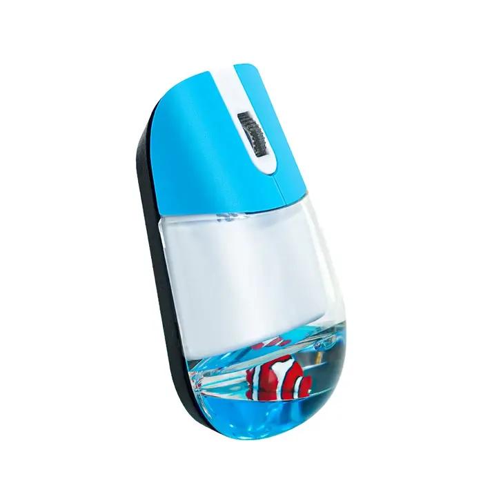 Souris Optique Sans Fil Frutiger Aero Aqua 2.4G/Bluetooth, Design Créatif Animal Marin Flottant pour