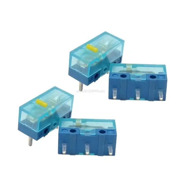 HUANO-Micro bouton de souris transparent bleu, 3 broches, 0,74 N, rose, rouge, jaune, bleu, vert, po