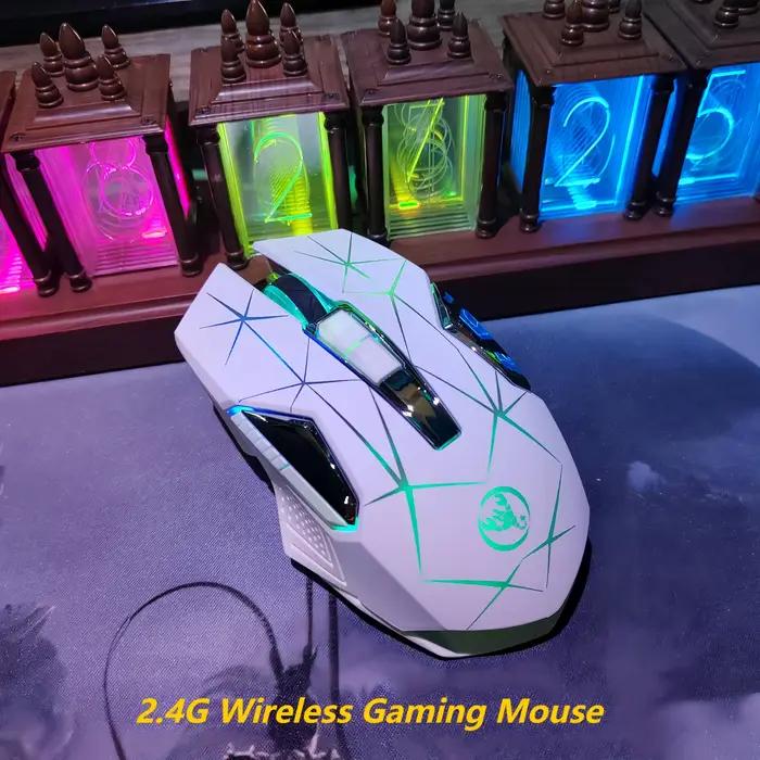 HXSJ 2025 nouvelle souris de jeu sans fil 2.4G, souris optique ergonomique à 7 touches avec rétro-éc