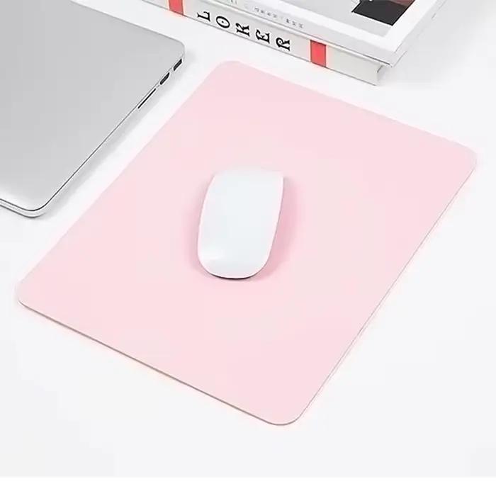 Tapis de souris en PU de couleur unie, antidérapant, pour jeu, bureau, étanche, anti-rayures, facile