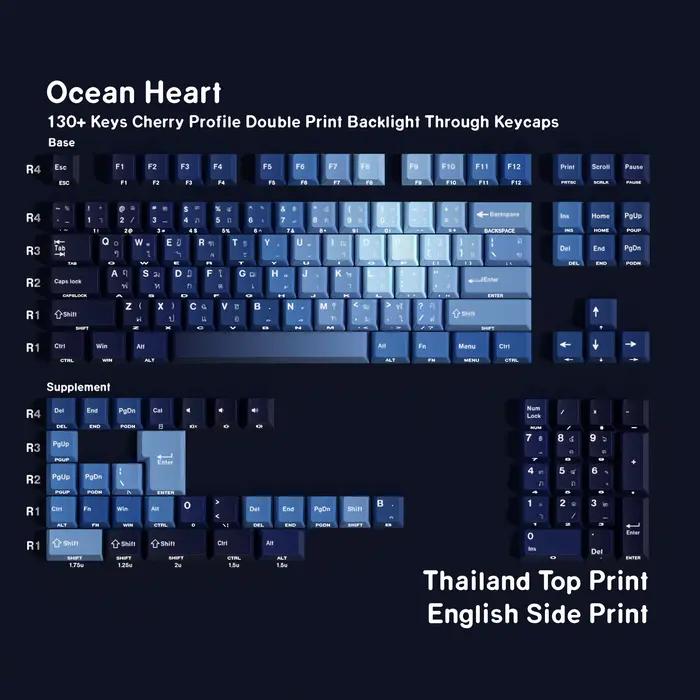 Capuchons de touches coréens français Azerty russe espagnol 130 touches Cherry PBT MX clavier mécani
