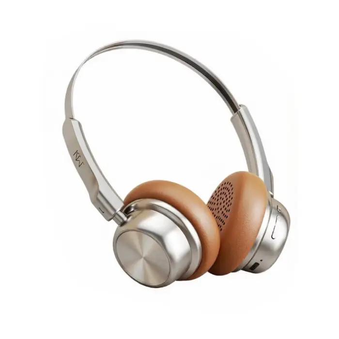 Casque Bluetooth, casque sans fil rétro vintage supra-auriculaire avec suppression du bruit ENC, aut
