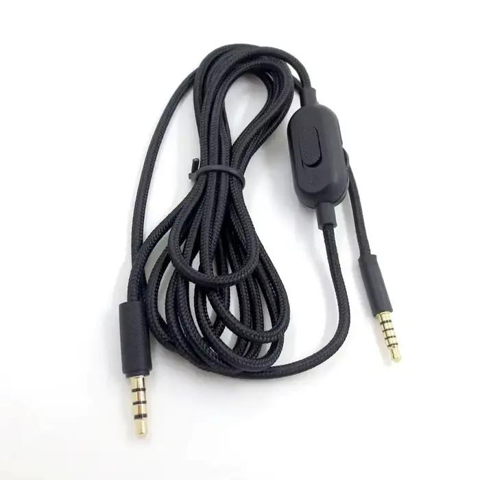 Câble de casque de jeu tissé, cordon d'écoute avec contrôle du Volume et interrupteur muet pour Logi