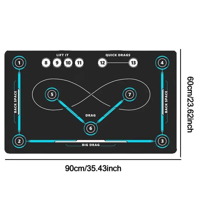 Tapis d'entraînement de hockey/football 90x60cm, silencieux, antidérapant, grand tapis de dribble, é