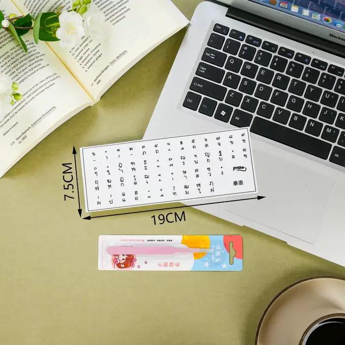Autocollants de clavier en langue thaïlandaise avec lettrage qui peut être décollé, adaptés aux ordi