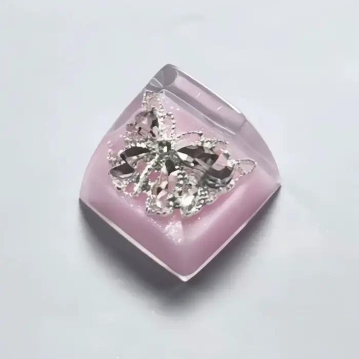 Capuchons de touches artisanaux en résine, pour clavier mécanique, translucide, papillon, personnali