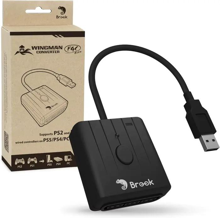Contrôleur Brook Wingman FGC rétro PS 1/PS 2 pour PS 5/PS 4/PC Compatible avec les tapis de danse bâ