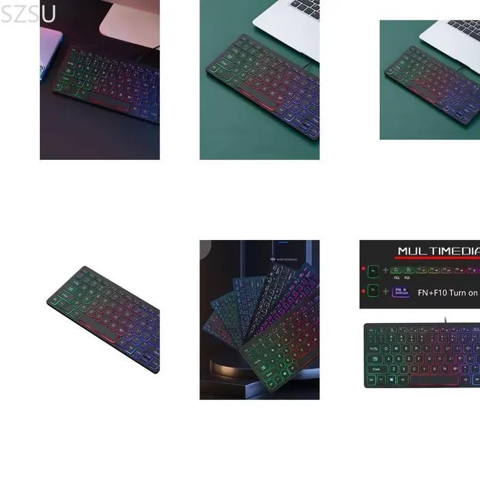 SZSU – clavier fin avec rétroéclairage LED réglable, touches translucides, silencieux à utiliser
