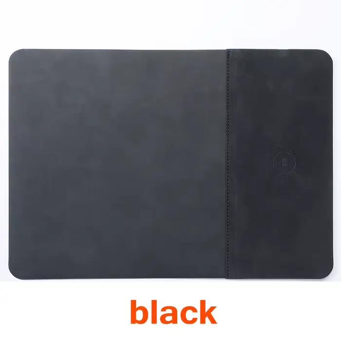 Tapis de souris avec chargeur rapide sans fil pour téléphone, chargeur en cuir PU, polymères de sour