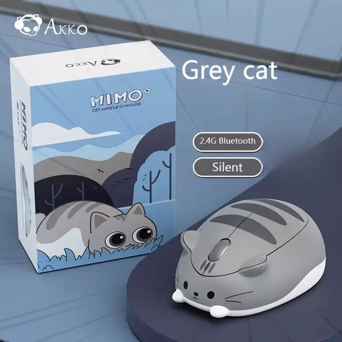 Souris sans fil Calico Cat 2.4G Bluetooth double mode, clic silencieux, USB optique, design chaton m