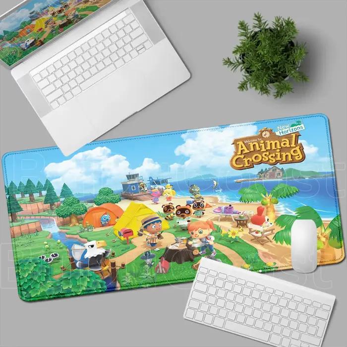 Tapis de Souris XXL Kawaii Antidérapant pour Gaming, Tapis de Bureau Mignon avec Animaux de Dessin A