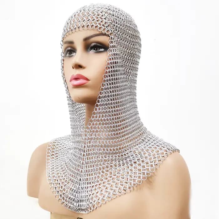 Casque d'armure à chaîne médiévale, cavalier croisé, chapeau en cotte de charmite portable, Costume 
