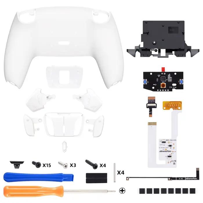 Kit eXtremeRate pour manette PS5 BDM-060 RISE4 V4, carte de mise à niveau et coque arrière et bouton
