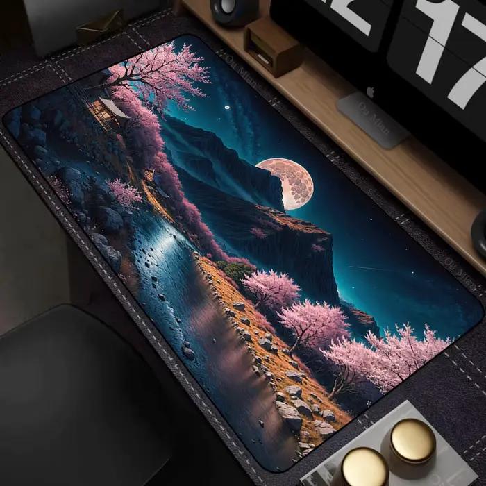 XXL tapis de souris Anime paysage naturel tapis de souris grand Teclado tapis de souris Pc clavier t