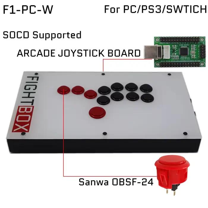 FPackage Box F1 Contrôleur de jeu d'arcade sans levier, tous les boutons, PC, PS, XBOX, SWITCH