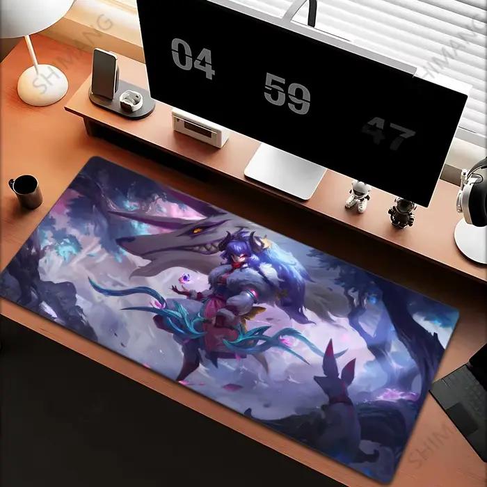 League of Legends Kindred tapis de souris grand tapis de souris de jeu ordinateur Anime fille tapis 