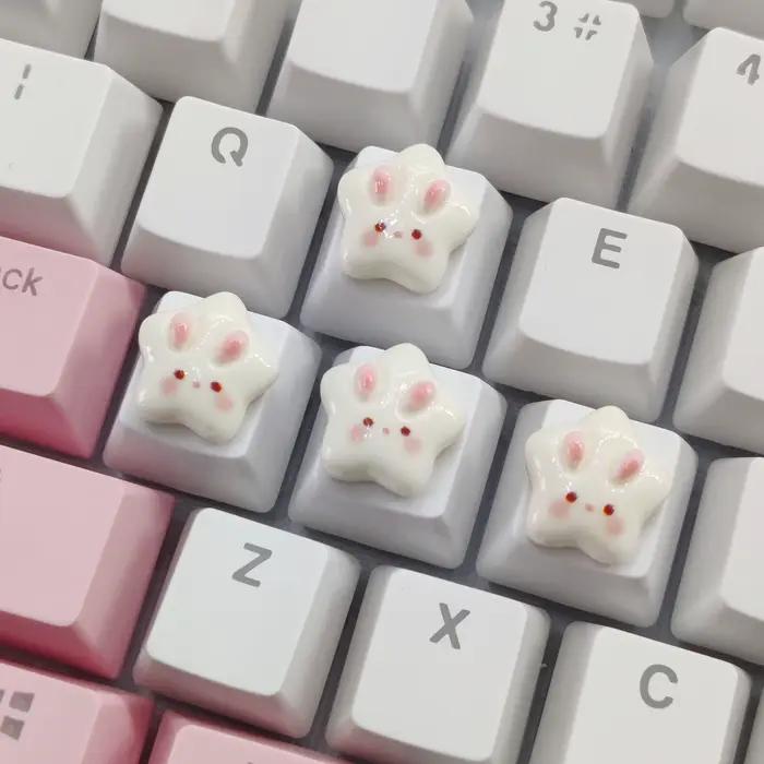 Capuchons de touches directionnels pour clavier mécanique, bricolage, clé supplémentaire, lapin, Pan