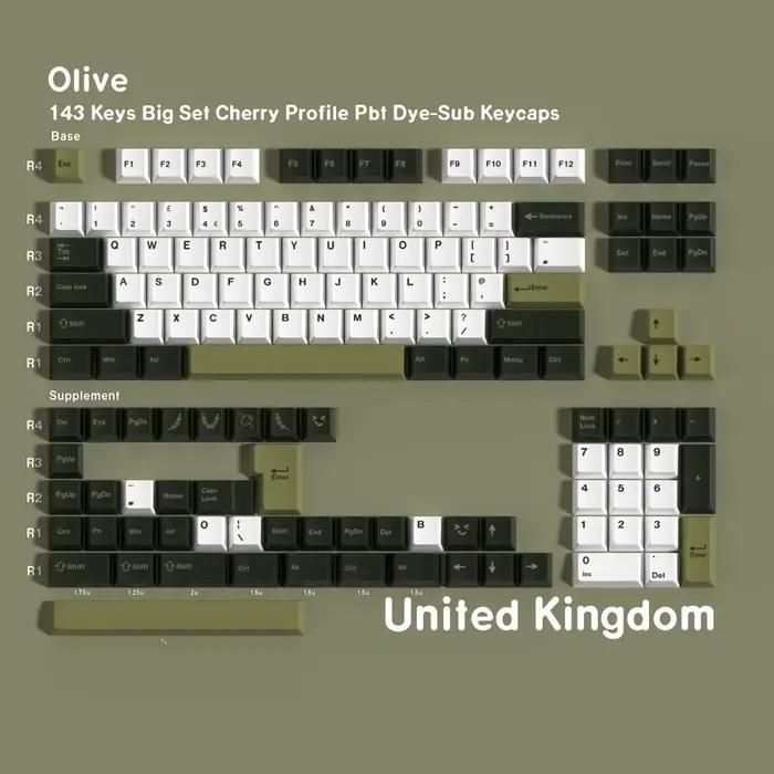 Clavier mécanique, touches en PBT profil Cherry, 7U ISO, pour claviers en hébreu, russe, espagnol, f