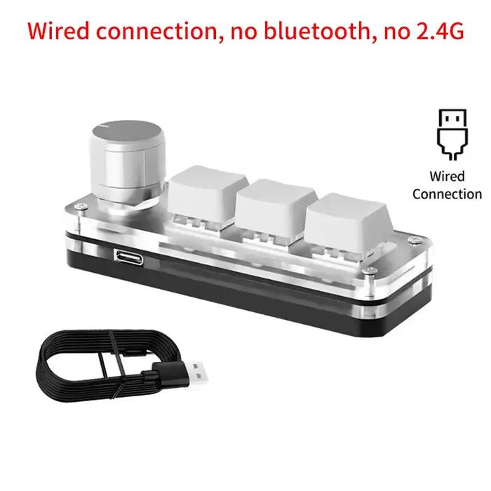 3 touches 1 bouton personnaliser clavier 2.4G Bluetooth programmation Macro clavier mécanique prise 