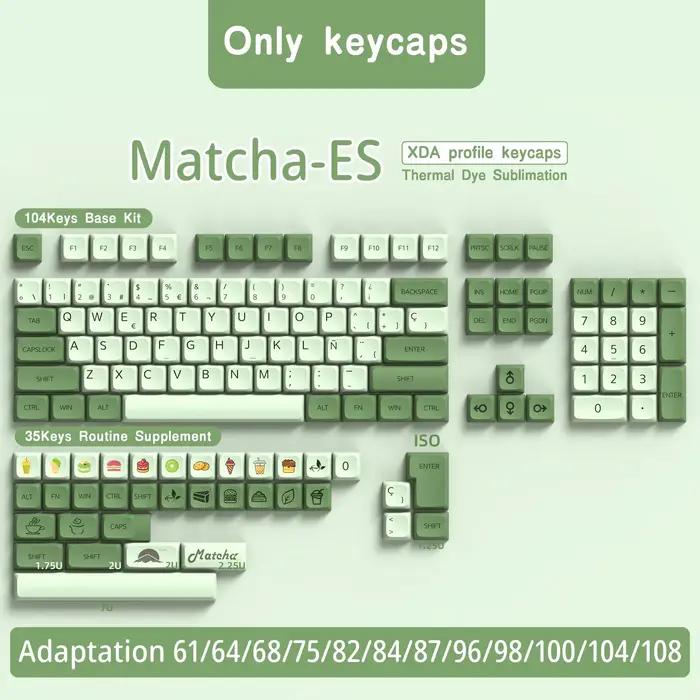 AZERTY clavier mécanique Keycaps Matcha QWERTZ Keycap XDA profil ISO PBT Keycaps espagnol français a