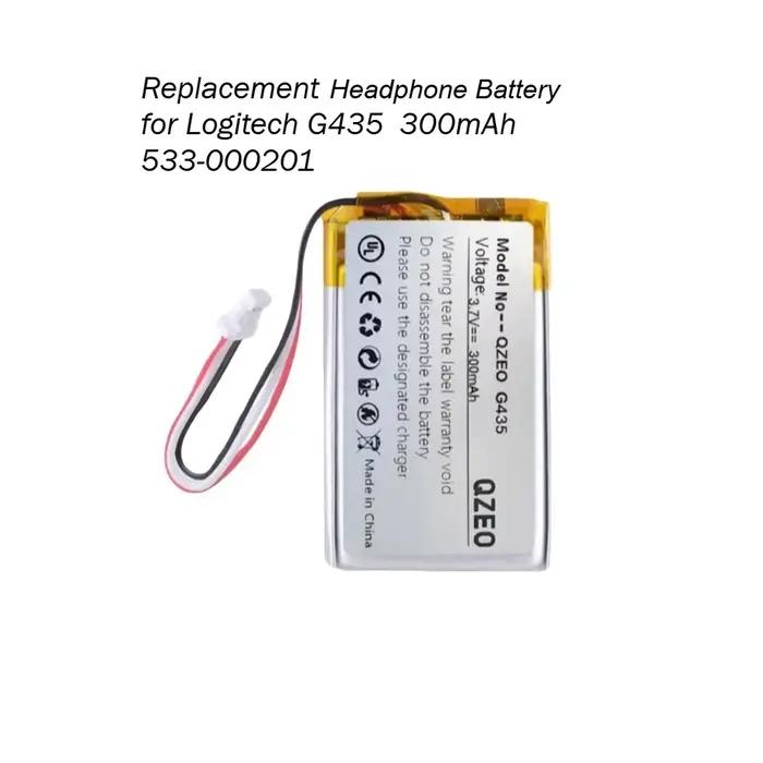 Batterie de remplacement pour casque audio Logitech G435 Lightspeed sans fil 300mAh 533-000201