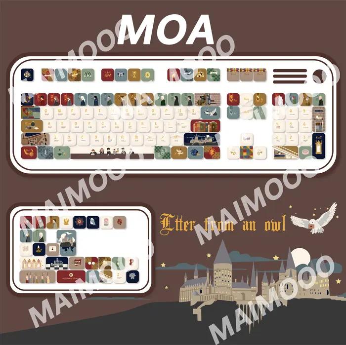 MAIMOOO – capuchons de touches de clavier Owl Letter Moa Cherry Pbt, capuchons de touches magiques a