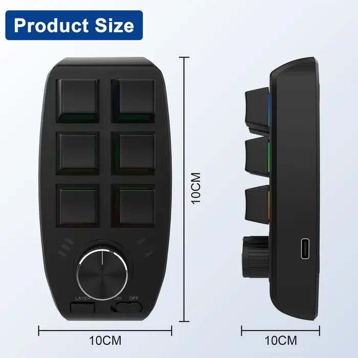 Programmation Bluetooth Macro clavier personnalisé 6 touches 3 boutons rvb bricolage clavier mécaniq