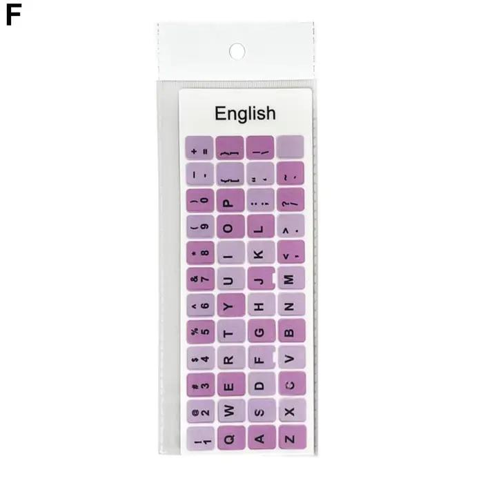 Autocollant de clavier anglais pour ordinateur portable, autocollant de clé couleur Macaron, autocol