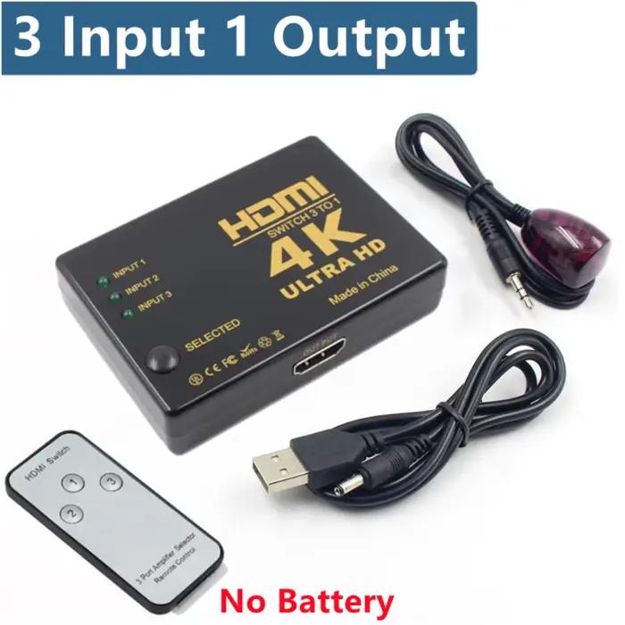 Commutateur vidéo HDMI avec télécommande IR, 5 entrées, 1 sortie, commutateurs HDMI pour Xbox, PS4, 