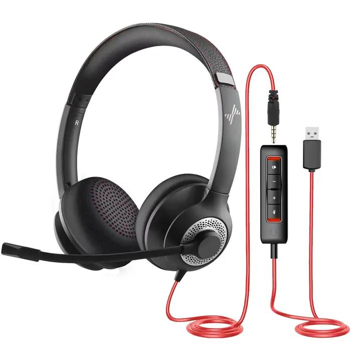 Casque USB avec micro pour PC, écouteurs intra-auriculaires pour ordinateur portable, avec Microphon