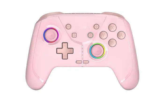 Manette de jeu sans fil 6900 pour Switch/Lite/OLED avec lumière RGB, double moteur, gyroscope 6 axes