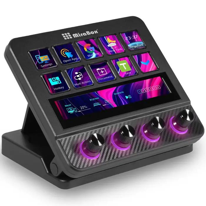MIRABOX Stream Deck N4 Pro Clavier Visuel Programmable Console de Contrôle de Bureau Clavier Macro