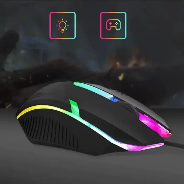 Souris de jeu filaire colorée USB ordinateur DPI RGB souris d'éclairage pour ordinateur PC portable 