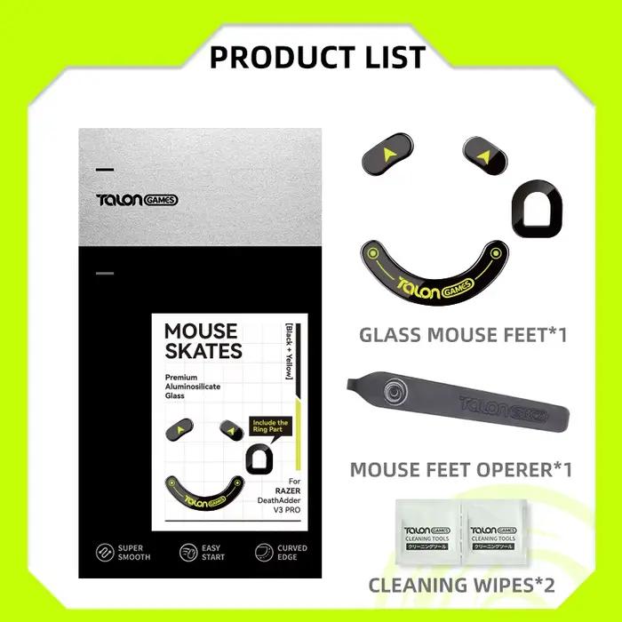 TALONGAMES-Patins de pieds de souris en verre pour Razer DeathAdder V3 Pro, capteur de souris, patin