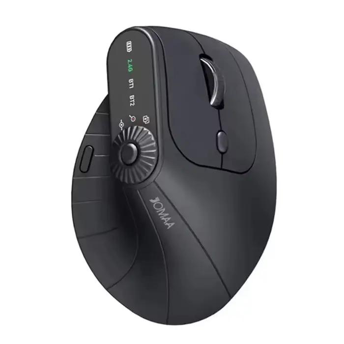 Souris ergonomique verticale, Rechargeable, Compatible Bluetooth + 2.4GHz, 1000/1200/1600/2400 DPI, 