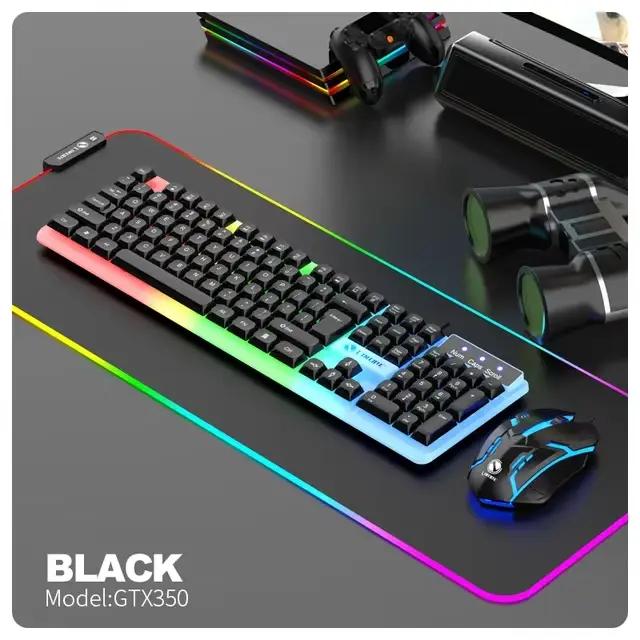 NG GTX350 clavier de jeu souris Combos ordinateur portable rétro-éclairage Gamer Kit LED filaire Usb