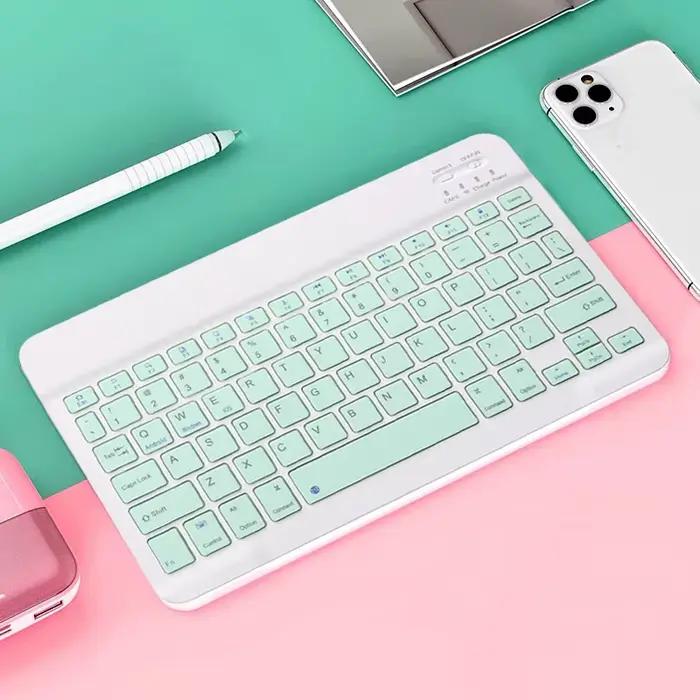 Clavier sans fil compatible Bluetooth, clavier de jeu sans fil rechargeable pour iOS, Android, Windo