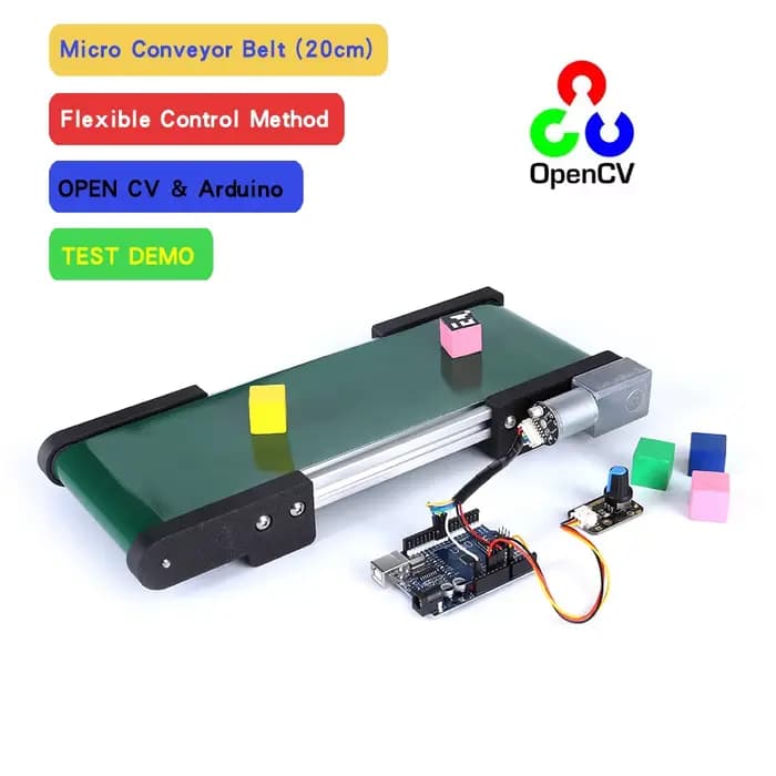 OpenCV-Mini Convoyeur existent à Bande en PU de 320mm, Machine Distributrice, Voie de Chargement DC,