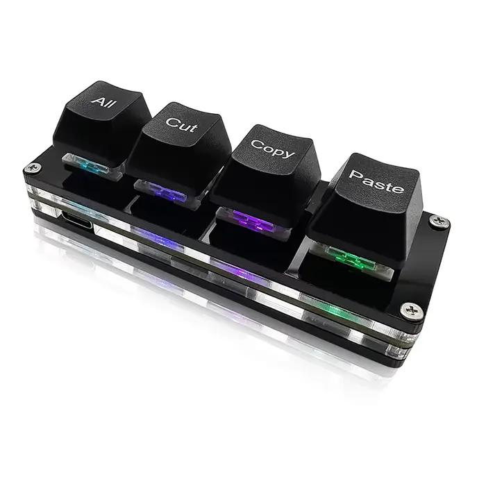 Mini 4 touches sélectionner tout coupé copier pâte Macro Pad Ctrl A X C V raccourci une main clavier