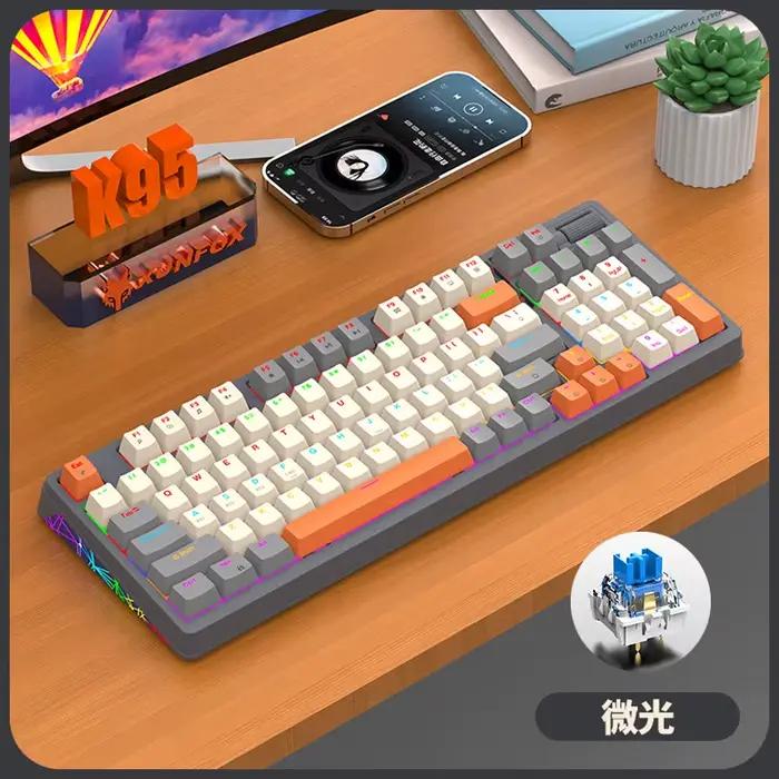 Clavier mécanique sans fil français 96 touches, disposition 100 % espagnol, russe, coréen, arabe, co
