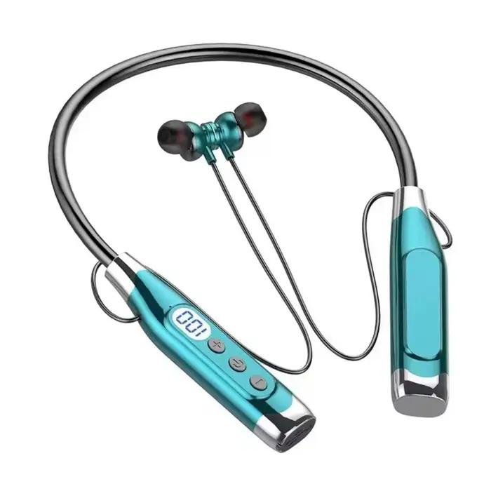 LED affichage numérique tour de cou casque monté sur le cou 3D stéréo sans fil Bluetooth écouteurs é